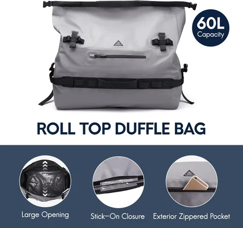 Miniatura 4 de Haimont Mochila Duffel Grande Impermeable con Parte Superior Enrollable, Bolsa Duffel Seca de Servicio Pesado para Navegación, Viajes, Camping