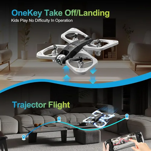 Miniatura 4 de S3 WiFi FPV 6-Axis Gyro & 360° Flip Drone con cámara HD 480P para principiantes (blanco)