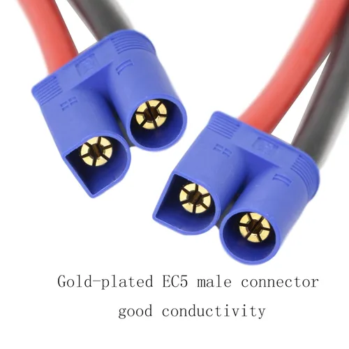 Miniatura 2 de EC5 Adaptador de cable macho, EC5 macho conector banana con 7.9 in 10 awg de silicona (paquete de 2 unidades)