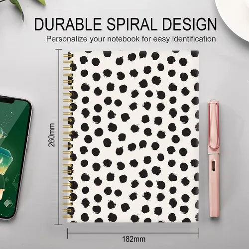 Miniatura 5 de Cuaderno de espiral para mujer, cuadernos universitarios A5 de 6 x 8.4 pulgadas, 120 páginas rayadas con papel grueso de alta calidad, perfecto