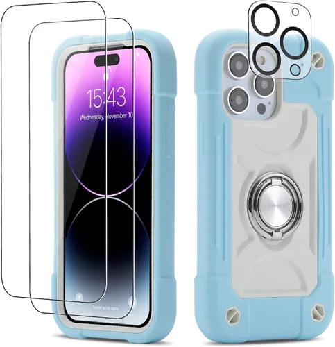 Miniatura 80 de Funda para iPhone Se3/iPhone Se2, iPhone 6/6S, iPhone 7/iPhone 8 de 4.7 pulgadas con soporte de anillo, con 2 protectores de pantalla resistentes