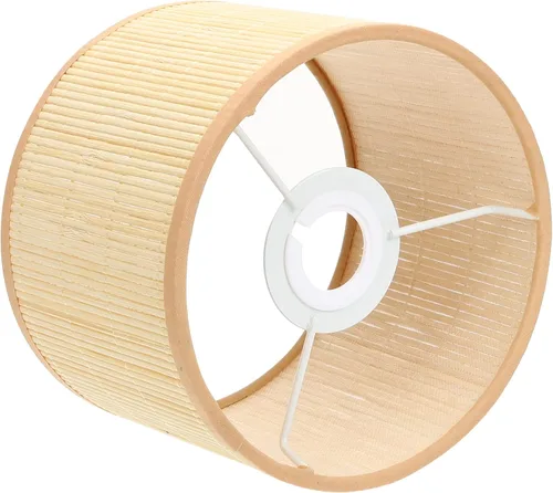 Miniatura 9 de Beaupretty Pantalla de lámpara de bambú - Cubierta de enchufe de luz E14/E27 - Reemplazo para lámparas de mesa y mesita de noche