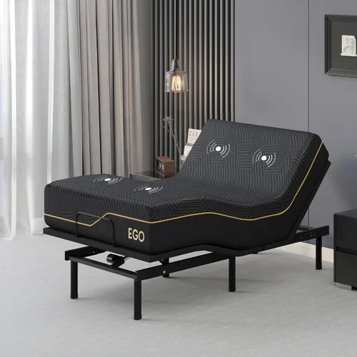 Miniatura 11 de EGOHOME Marco de cama ajustable individual XL con control remoto inalámbrico, base de cama eléctrica ajustable independiente con inclinación