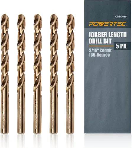 Miniatura 7 de POWERTEC Brocas de cobalto de 1/16 pulgadas, paquete de 12 unidades, 1-3/4 pulgadas de longitud, brocas M35 HSS Jobber con punta de 135°