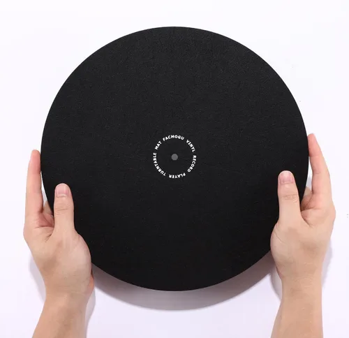 Miniatura 2 de Facmogu Alfombrilla giratoria de lana de 12 pulgadas, alfombrilla antivibración para reproductor de vinilo fonógrafo LP