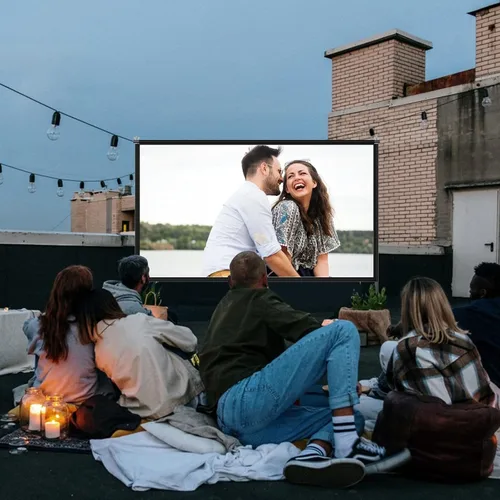 Miniatura 3 de TOWOND Pantalla de Proyector con Soporte, 120 pulgadas Pantalla de Proyector Interior Exterior Portátil 16:9 4K HD Pantalla de Proyección Trasera