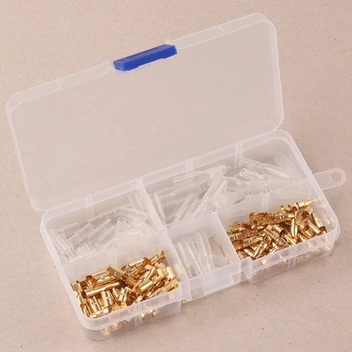 Miniatura 5 de Kinstecks Kit de conectores de bala de 0.138 in, 120 unidades, conectores de terminales de cable macho y hembra de latón con cubierta de aislamiento