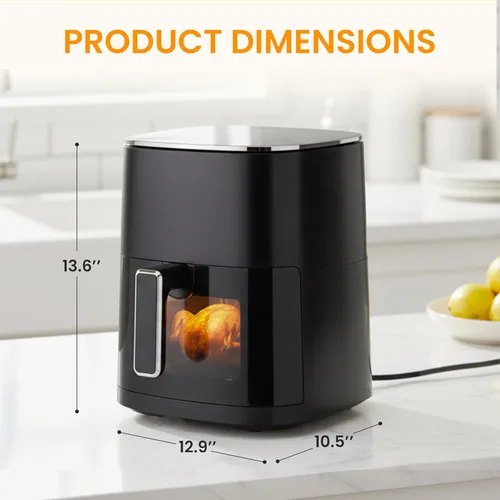 Miniatura 2 de HealSmart Horno freidora de aire 12 en 1, horno de convección digital de 6.34 cuartos de galón con ventana visible y 1700 W, freír al aire, asar