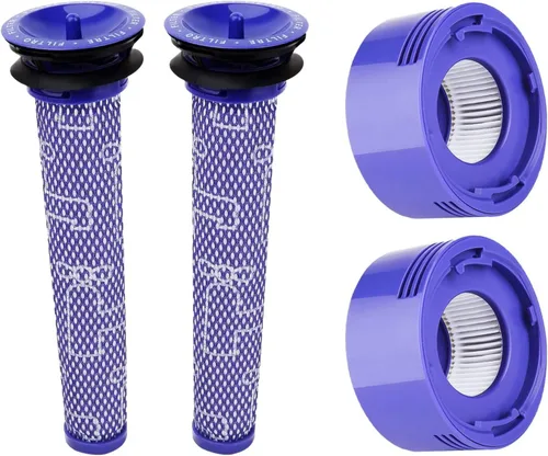 Hechuang Kit de filtros para aspiradora Dyson V7, V8 Animal y Absoluta, 2 piezas de repuesto (DY-96566101) y 2 paquetes de post- filtro (DY-96747801)
