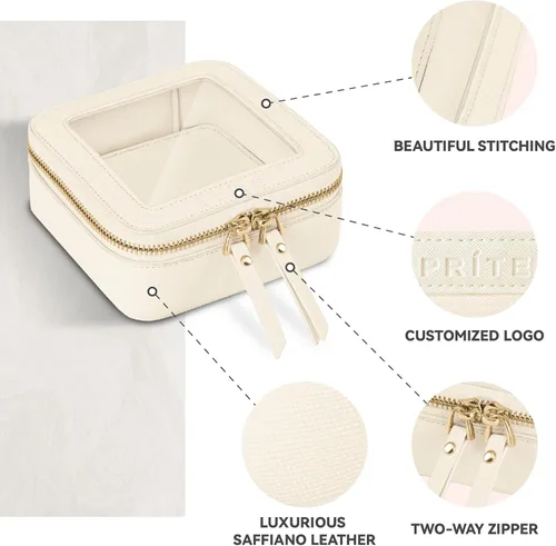 Miniatura 4 de Prite Bolsa de maquillaje transparente, estuche organizador de cosméticos, bolsa de aseo de viaje impermeable, bolsa para el cuidado de la piel