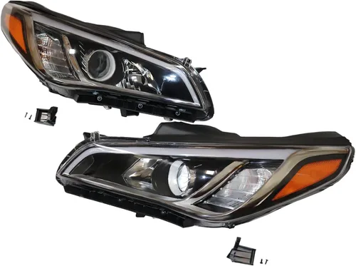 Miniatura 3 de Gdrasuya10 Conjunto de faros halógenos para 2015 2016 2017Hyundai Sonata izquierda conductor y pasajero derecho faro delantero faro delantero