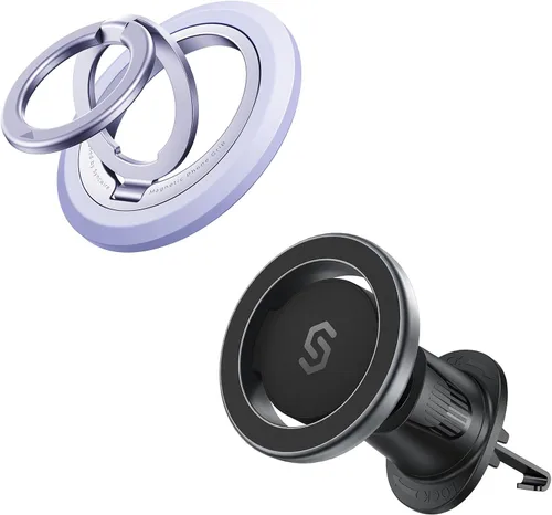 SYNCWIRE Soporte magnético mejorado para anillo de teléfono MagSafe y MagSafe - [rotación de 360°] Soporte magnético para teléfono para automóvil
