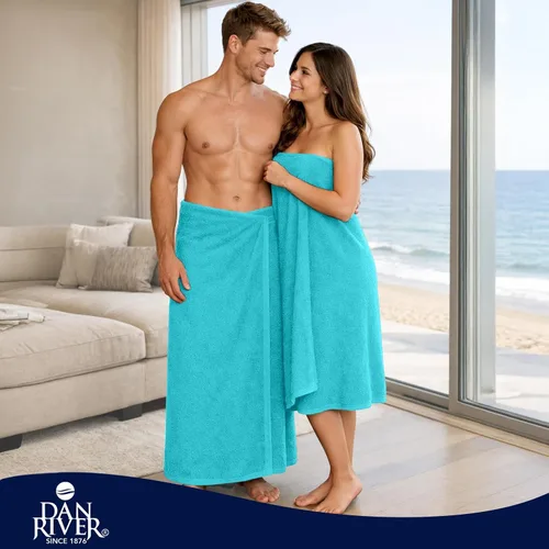 Miniatura 63 de DAN RIVER Paquete de 2 sábanas de baño de 35x70 pulgadas, sábanas de baño jumbo acanaladas para adultos, toallas grandes gruesas y absorbentes