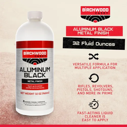 Miniatura 2 de Birchwood Casey Fast-Drying Fast-Acting Aluminum Black Metal Finish for Restoring Scratched and Marred Areas, Gun Cleaning, 3 Ounce Bulk Each
