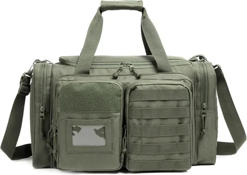 Miniatura 10 de Bolsa para polígono de tiro de pistola táctica para pistolas y municiones, bolsa de lona grande para pistolas, revistas, municiones y accesorios