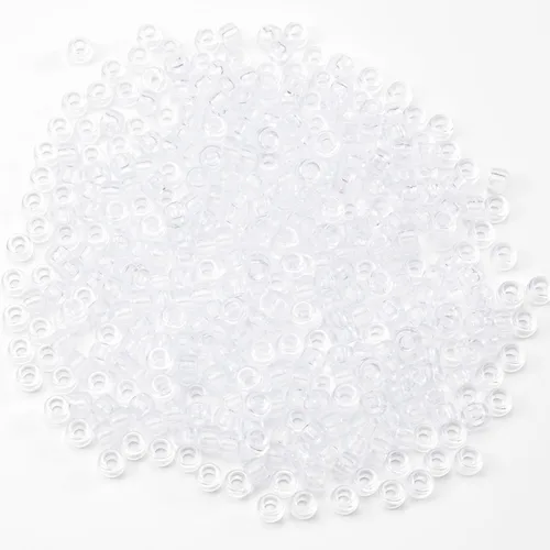 Miniatura 2 de Gxueshan 1000 Piezas Cuentas de Pony de Acrílico Translúcido Blanco Claro 6x9mm a Granel para Hacer Pulseras de la Amistad DIY, Collar, Joyería