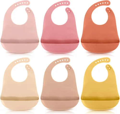 Mepase Baberos de silicona impermeables Baberos de silicona suaves ajustables para alimentación de bebés unisex suministros de alimentación para