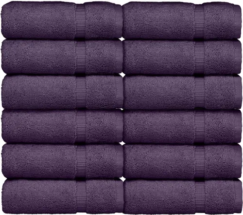 Miniatura 36 de Luxury Hotel & Spa Collection - Toalla ecológica de 100% algodón turco de 27 x 54 pulgadas (27 x 54 onzas), de secado rápido, para baño, borde