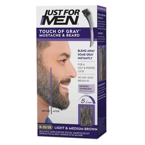 Miniatura 7 de Tinte para hombres con canas también para la barba y el bigote, Castallo oscuro, negro de Just for men, paquete de de 1, Marrón oscuro y negro