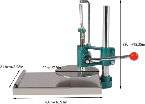 Miniatura 4 de Prensa de masa para pizza, máquina manual de prensa de pastelería de pizza de 7.9 pulgadas con placa de 0.2 pulgadas, máquina para hacer masa
