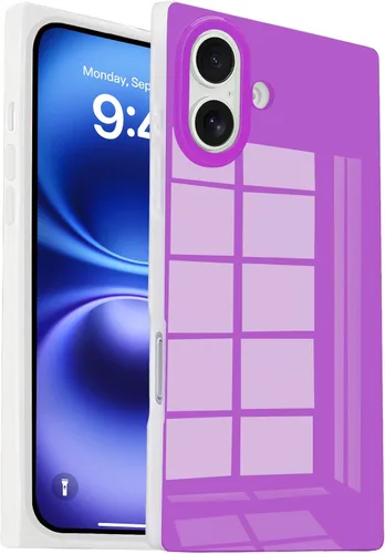 Miniatura 38 de Funda rectangular compatible con iPhone 15 Neon para mujer, diseño de lujo de fluorescencia brillante, flexible, suave, delgada, de gel de goma TPU