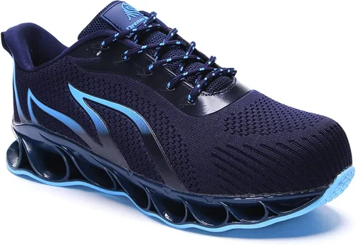 Miniatura 5 de DREAM HORSE Zapatos de trabajo indestructibles con punta de acero para hombres, zapatos de seguridad de malla ligera, zapatos de construcción