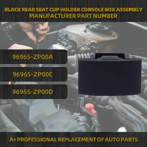 Miniatura 2 de Dasbecan Caja de Ensamblaje de Consola Portavasos para Asiento Trasero, Color Negro, Compatible con Nissan Pathfinder 2006-2012, Nissan Frontier