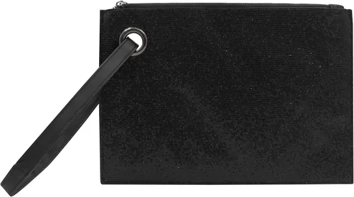 Caviotess Bolso de mano con lentejuelas brillantes para mujer, bolso de noche con purpurina para fiesta, boda, Negro -