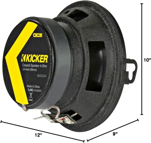 Miniatura 9 de KICKER 46CSC354 Serie CS CSC35 altavoces coaxiales de 3.5 pulgadas (89mm), 4 ohmios (par)