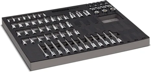 Miniatura 9 de Powerbuilt Master 949009 - Juego de accesorios y trinquetes, 16 piezas, herramientas de transmisión de 1/4, 3/8 y 1/2 pulgada, barras de extensión