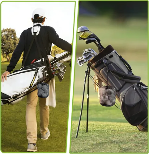 Miniatura 5 de Bolsa de almacenamiento para pelotas de golf, paquete de 6 bolsas de malla con cordón, organizador de bolsas de pelo de golf, bolsa organizadora