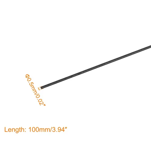 Miniatura 2 de MECCANIXITY Varilla de fibra de carbono, 0.020 in x 3.937 in para avión RC DIY herramienta ala tubo brazo cuadricóptero, paquete de 6