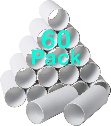 Paquete de 60 tubos de cartón grueso para manualidades - Rollos de manualidades a granel - Tubos redondos de cartón - Manualidades con rollos de