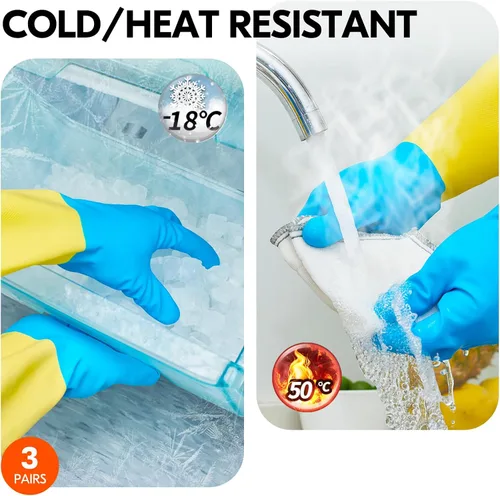 Miniatura 3 de Vgo... Guantes de limpieza,Lavavajillas,Cocina,Resistente,Reutilizables
