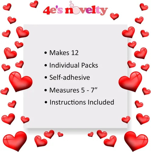 Miniatura 8 de 4E's Novelty Adorno de manualidades de monstruo de San Valentín (paquete de 12) para manualidades de espuma para el día de San Valentín para niños