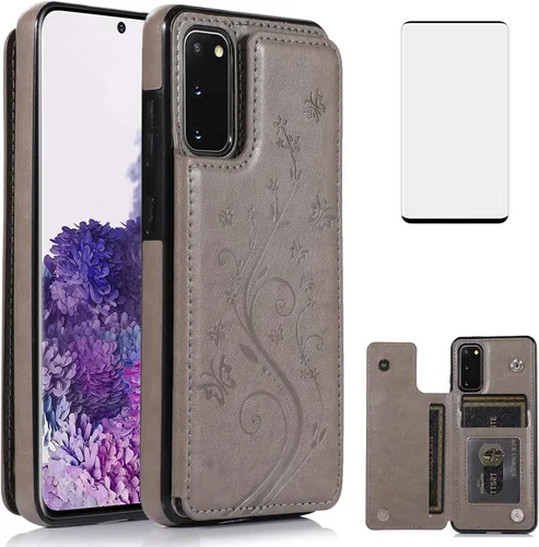 Miniatura 8 de Funda de teléfono para Samsung Galaxy S20 Glaxay S 20 5G de 6.2 pulgadas con protector de pantalla de vidrio templado y tarjetero con soporte