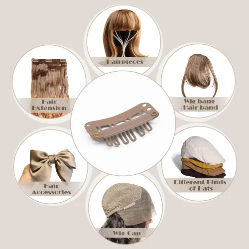 Miniatura 13 de Dreamlover - Clips para extensiones de cabello, clips para peluca con 9 dientes, 30 piezas Beige