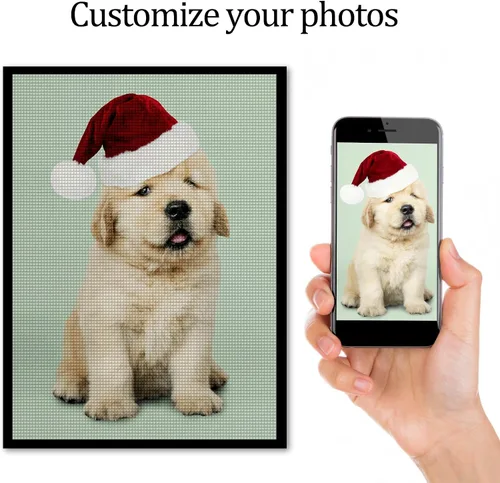 Miniatura 4 de SHININGGIFTDESIGN Kits personalizados de punto de cruz, kit de bordado con foto personalizada, haz tu propia foto, pintura de bricolaje, bordado