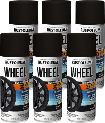 Miniatura 13 de Rust-Oleum 368076-6PK Pintura en aerosol para ruedas de alto rendimiento, 11 onzas, negro brillante, paquete de 6 Brillo negro