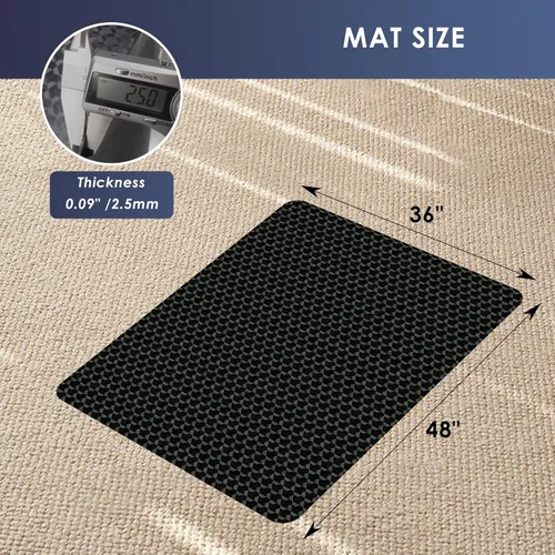Miniatura 7 de Vicwe Alfombrilla para Silla de Oficina para Alfombra, 48"x36" Protector de Suelo Antideslizante Impermeable Alfombrilla para Silla de Escritorio