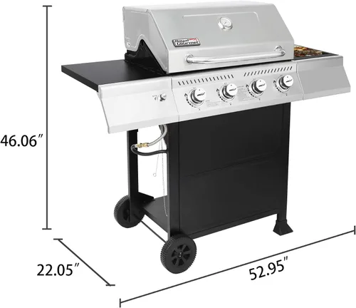 Miniatura 9 de Royal Gourmet GA4400T Parrilla de acero inoxidable de 4 quemadores, gasolina de propano líquido, 40,000 BTU, estilo de carrito, perfecto para un