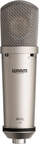 Miniatura 4 de Warm Audio WA-87jr Micrófono condensador de diafragma grande con montura de choque, sonido rico de calidad de estudio para voces, instrumentos