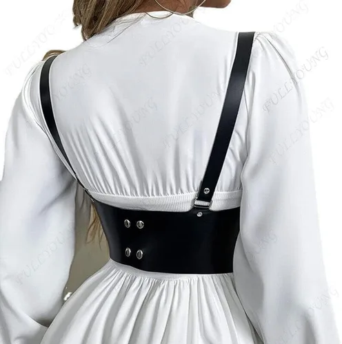 Miniatura 3 de ALLOVME Women Rave Body Chest Harness Waist Belt Caged Bra Festival Dance Club Party