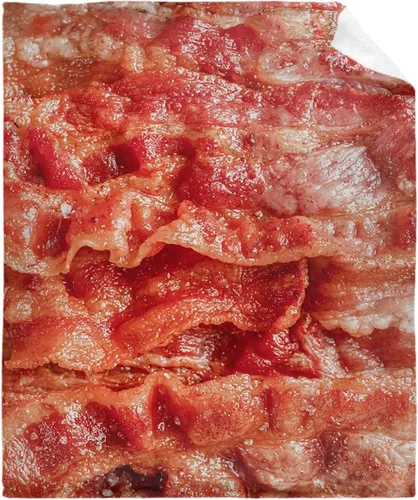 Miniatura 14 de Manta de franela con textura de comida divertida, suave y cómoda, novedosa manta de tocino, regalos novedosos para todos, para cama, sofá o viajes