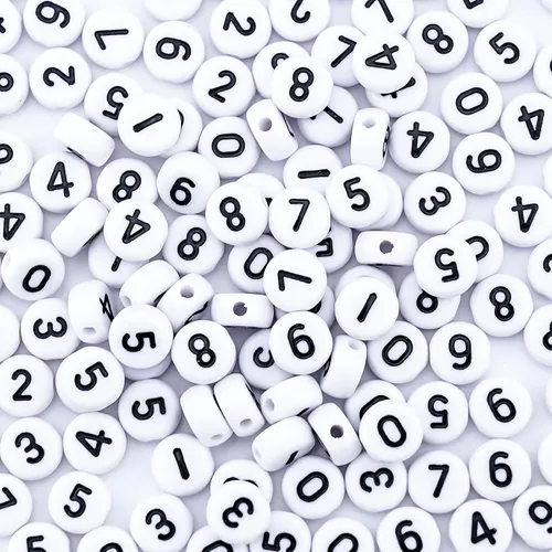 Miniatura 17 de 1600 piezas de cuentas de letras redondas negras y coloridas A-Z, cuentas de alfabeto acrílico de 4x7mm para hacer joyas con dijes