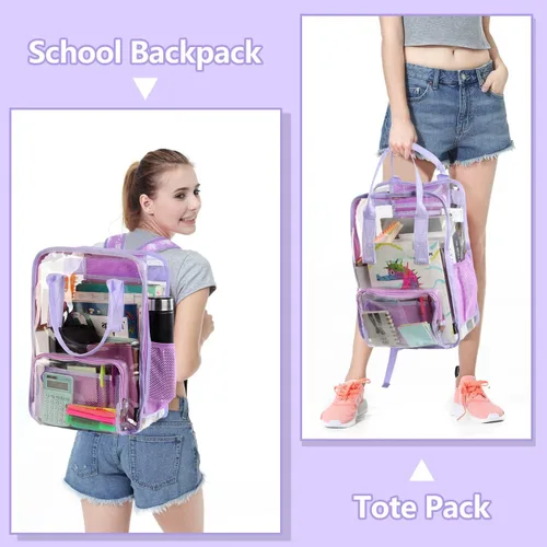Miniatura 7 de Mochila transparente, mochila escolar transparente resistente VASCHY, L, Mochilas Daypack