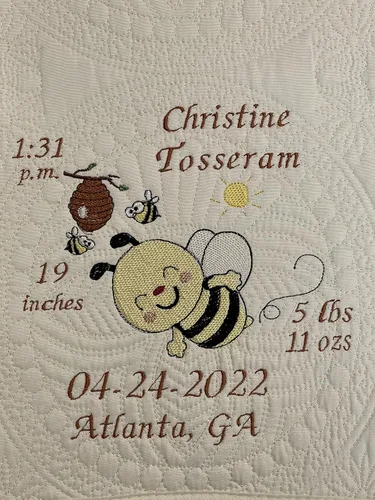 Miniatura 26 de Manta de Bebé Personalizada Colcha de Bebé Mantas con Monograma para Niños y Niñas Regalos de Bebé Bordados Placa
