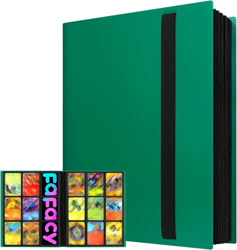 Carpeta de tarjetas coleccionables de 9 bolsillos, carpeta de colección deportiva de alta calidad, libro de tarjetas con fundas de carga lateral,