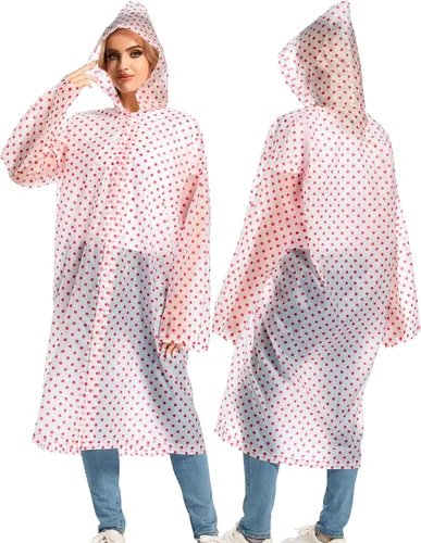 Miniatura 14 de 2 abrigos de lluvia de Borogo para adultos, chaquetas de lluvia reutilizables para hombres y mujeres