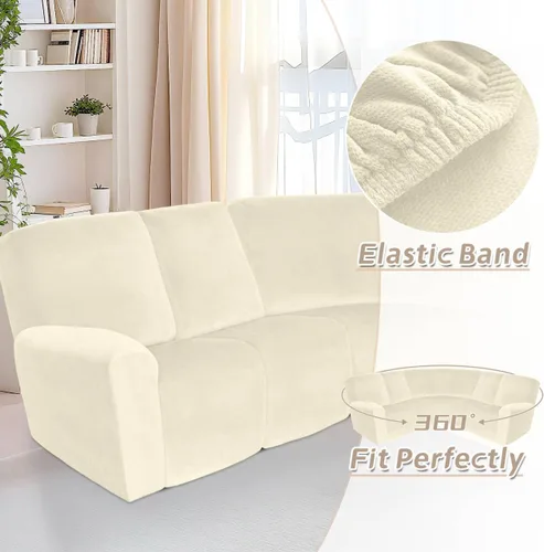 Miniatura 86 de Arfntevss Fundas de sofá seccional reclinable de terciopelo, Funda de sofá seccional de esquina para sofá reclinable, Funda elástica suave